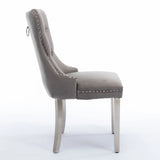 Nikki - Modern, High-End Tufted Solid Wood Contemporary Velvet Upholstered Dining Chair With Chrome Stainless Steel Plating Legs, Nailhead Trim (Set of 2) - Furniture Home Direct