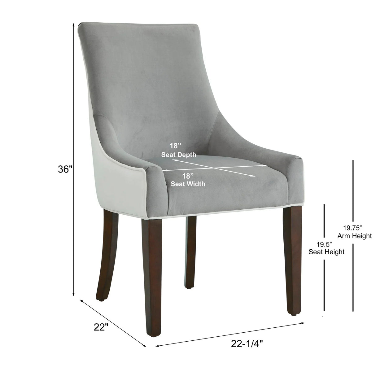 Jackson - Upholstered Dining Chair Elegant Design - Smoke / White - Furniture Home Direct