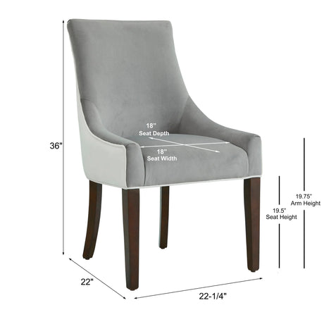 Jackson - Upholstered Dining Chair Elegant Design - Smoke / White - Furniture Home Direct