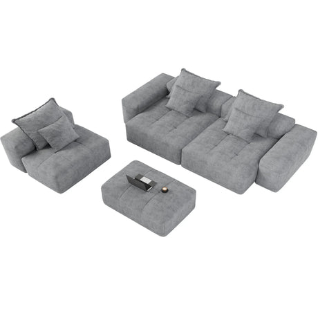 Modern Oversized Diy Combination Modular Sectional Sofa With Pillows - Furniture Home Direct
