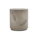 End Table With Fish Pattern Design Magnesium Oxide Gray - Furniture Home Direct