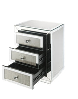 Noralie - Mirrored Nightstand / Faux Dimaonds - Silver - Furniture Home Direct