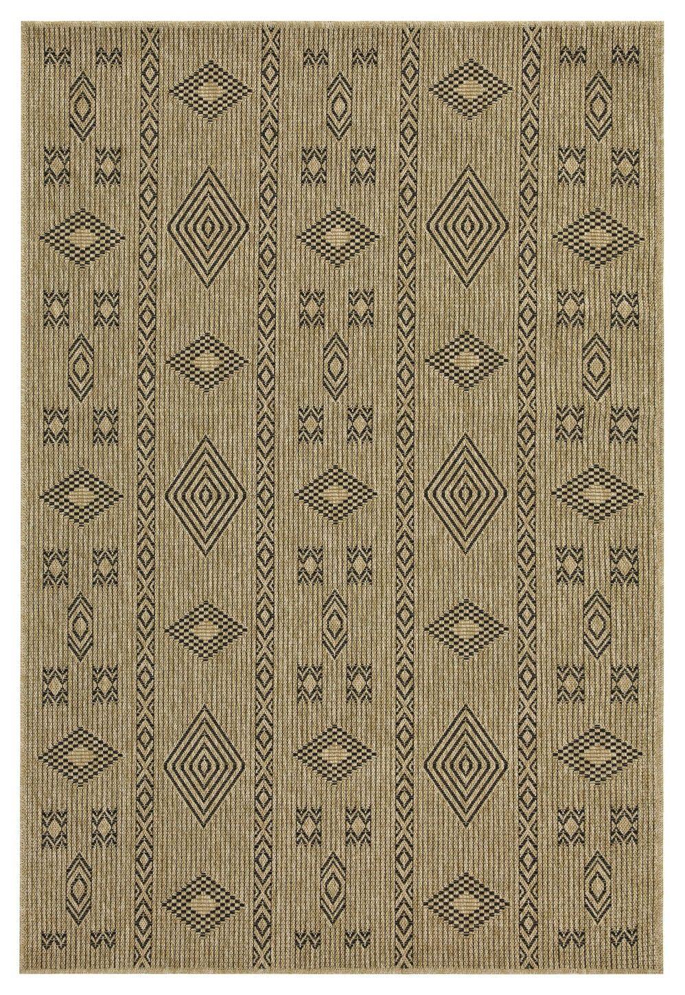 Earth - 5'3" X 7'3" Indoor, Outdoor Area Rug Polypropylene - Jute / Black - Furniture Home Direct