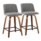 Toriano - Mid Century Modern Fixed Height Counter Stool With Swivel With Square Footrest (Set of 2) - Furniture Home Direct