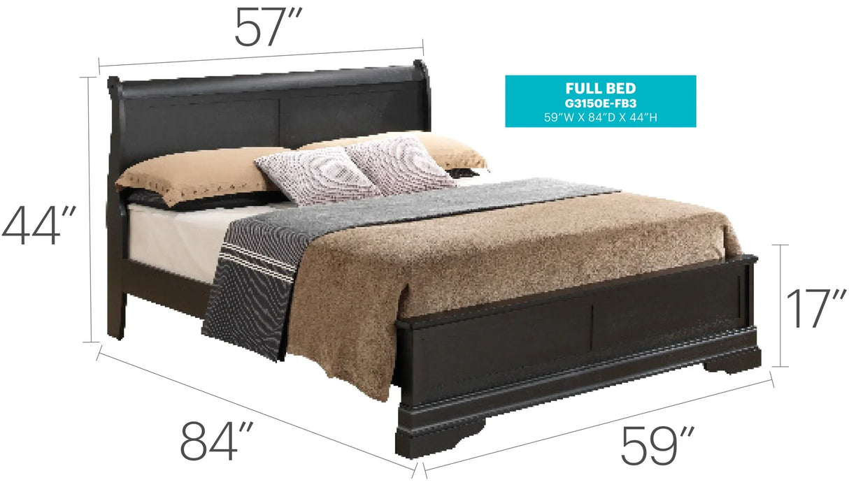 Sleigh Bed With Low Footboard - Furniture Home Direct