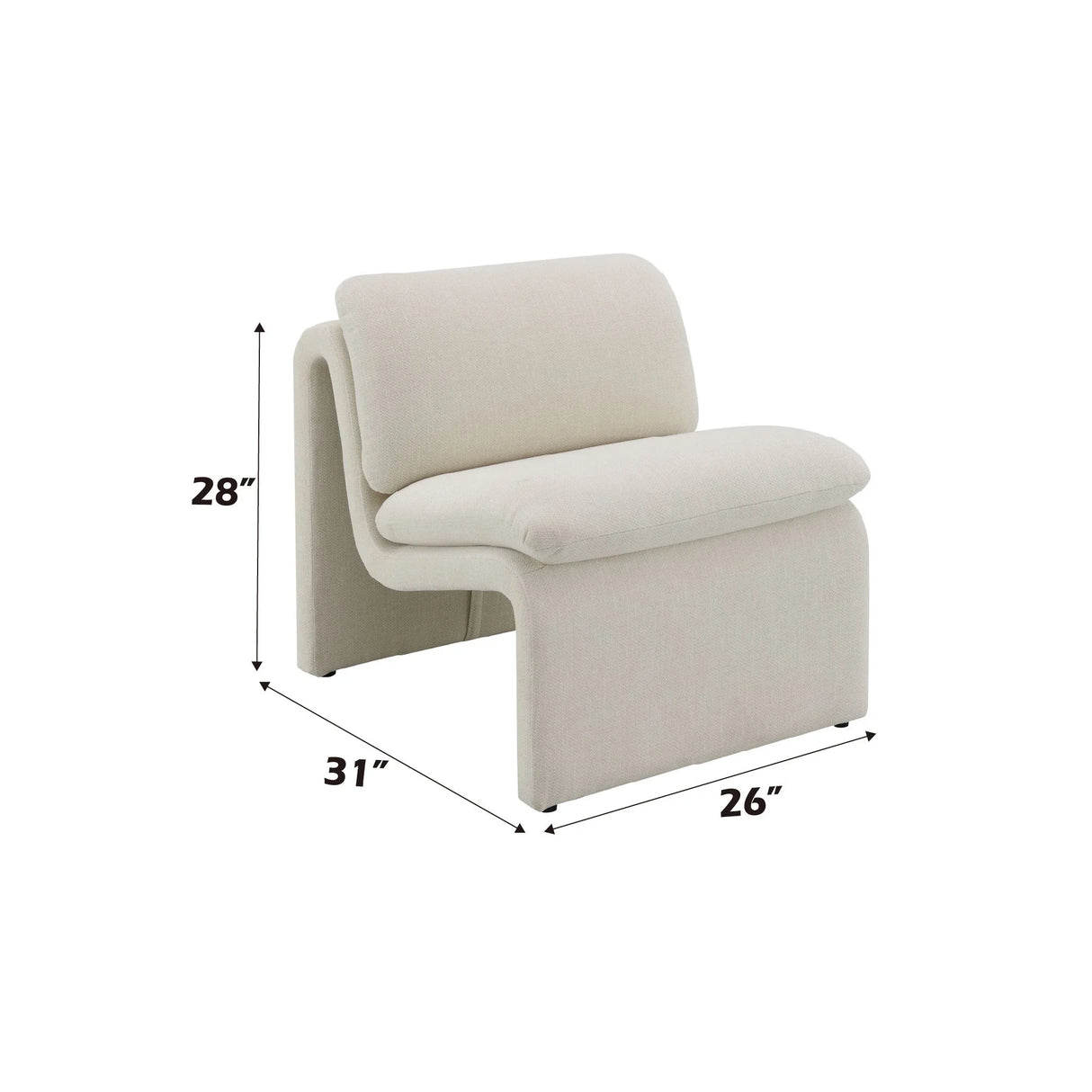 Jaeda - Innovative Elegance Accent Chair In Curved Shape - Furniture Home Direct