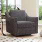 360 Degree Swivel Armchair, Skin Friendly Fabric, Ergonomic Design, Brass Nail Decorative Armchair - Furniture Home Direct