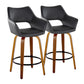 Mustang - Contemporary Fixed Height Counter Stool With Swivel With Round Footrest (Set of 2) - Furniture Home Direct