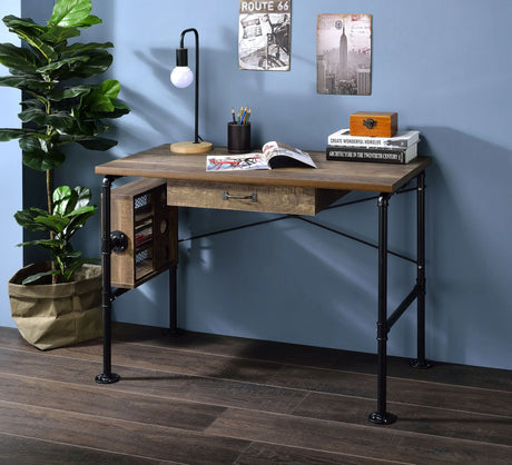 Endang - Writing Desk - Weathered Oak / Black - Furniture Home Direct