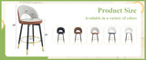 Counter Height Bar Stool Set of 2 Leatherette Brown White - Furniture Home Direct