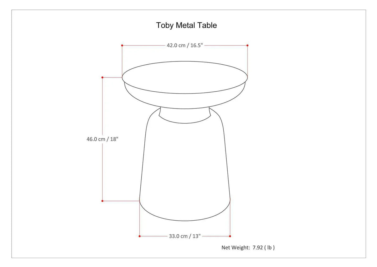 Toby - Handcrafted Metal Accent Table - Furniture Home Direct