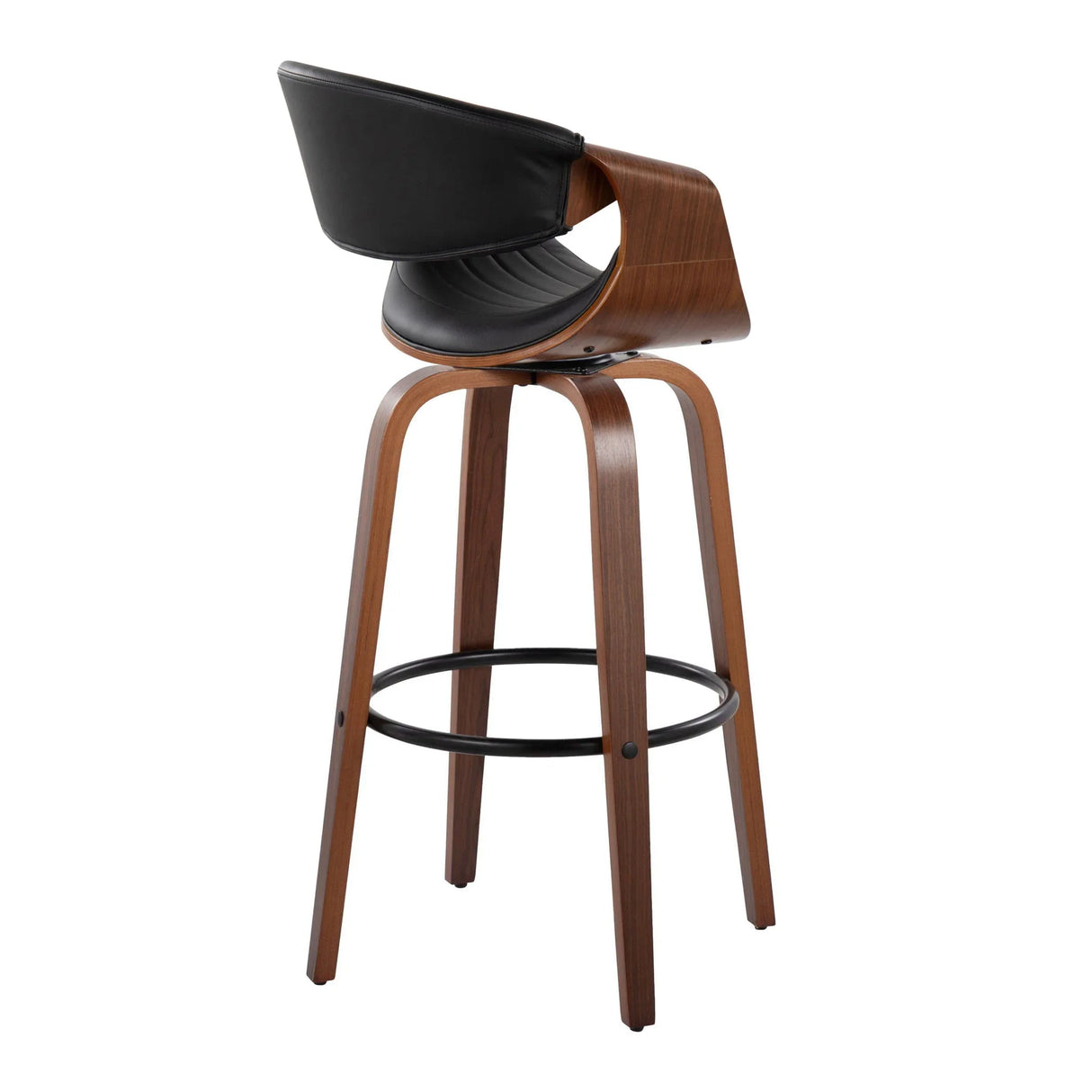 Symphony - Mid Century Modern Fixed Height Barstool With Swivel And Round Footrest (Set of 2) - Furniture Home Direct