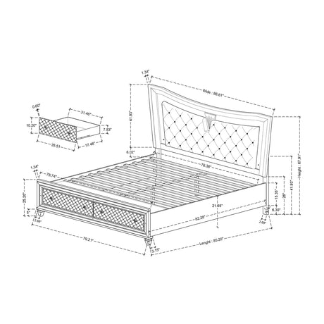 Cross - Elegant Design Bed With LED - Furniture Home Direct