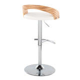 Grotto - Contemporary, Adjustable Barstool With Swivel With Rounded T Footrest (Set of 2) - Furniture Home Direct