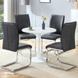 Dining Set Round Table With Black Upholstered Chairs White - Furniture Home Direct