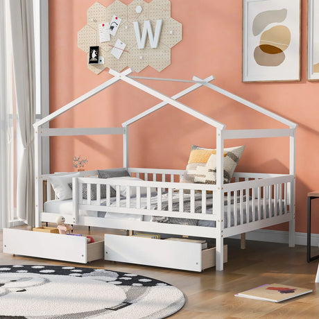 House Bed With 2 Drawers - Furniture Home Direct