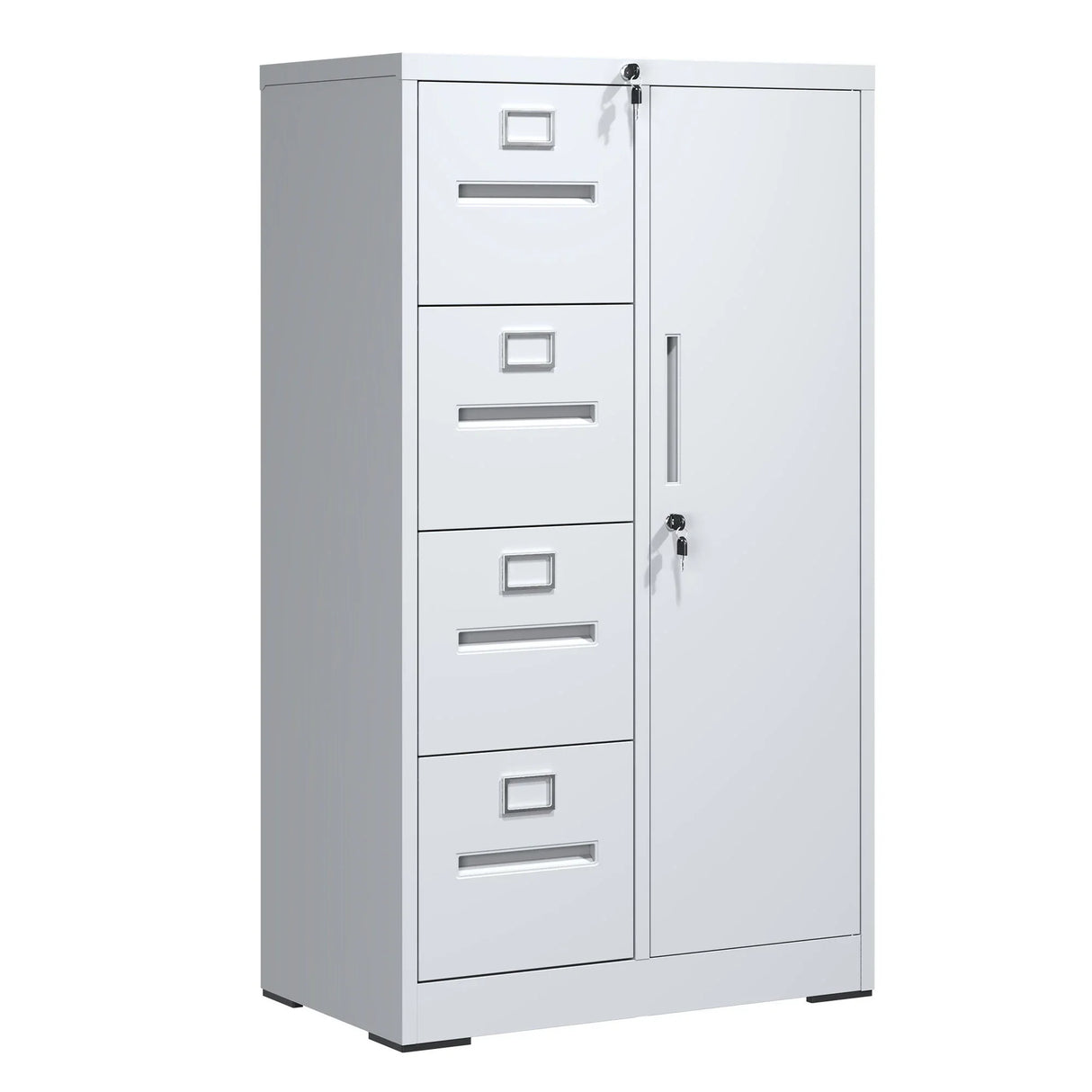 Metal Storage Vertical Filing Cabinet With Lock, 4 Drawers, 1 Door, Steel Construction, School / Office Use - Furniture Home Direct