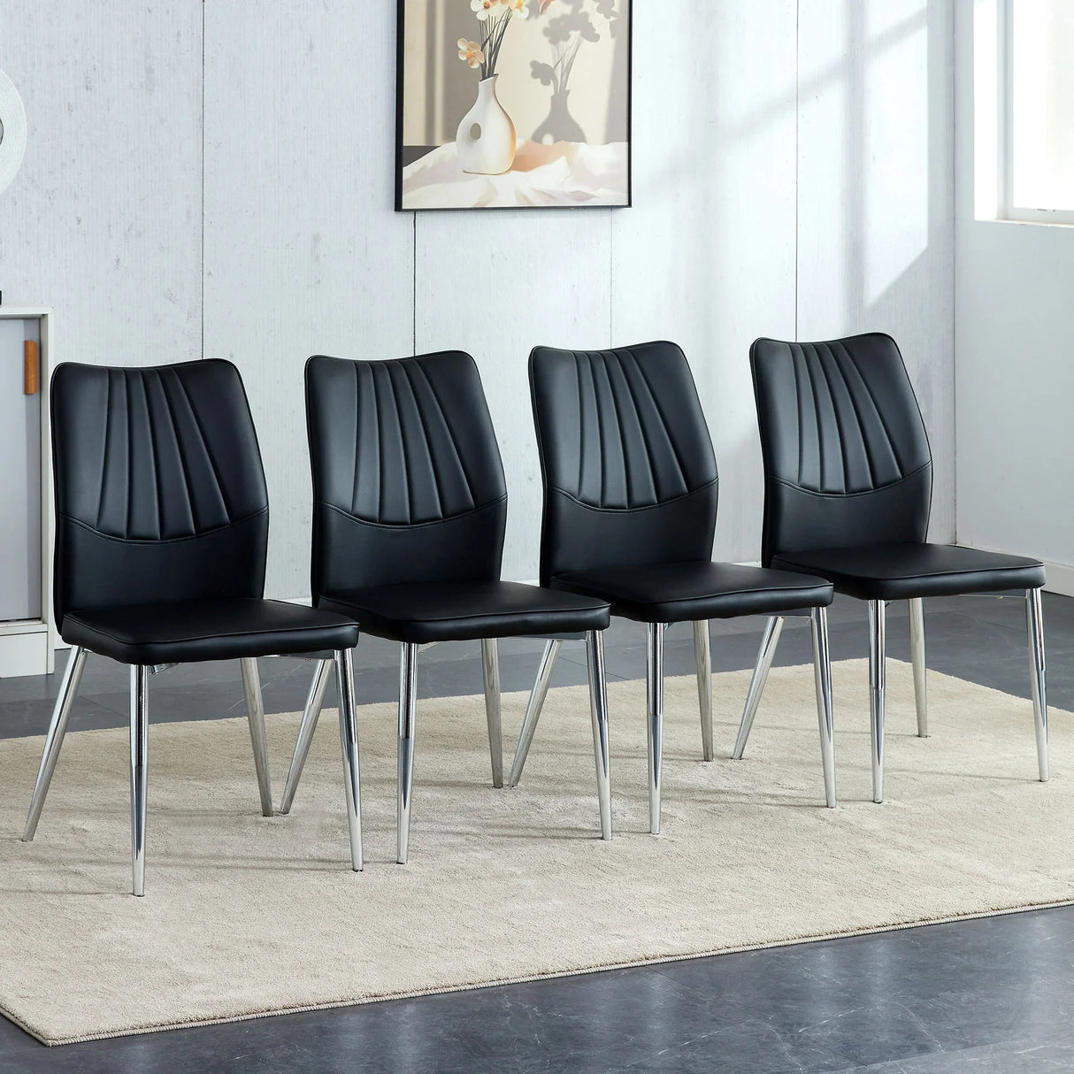 Modern Middle Ages Style Dining Chairs With Cushions And Metal Legs - Furniture Home Direct