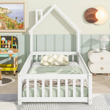 House-Shaped Headboard Floor Bed With Fence - Furniture Home Direct