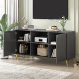 Modern TV Stand With Adjustable Shelf, Handles And Anti-Tip Device - Furniture Home Direct