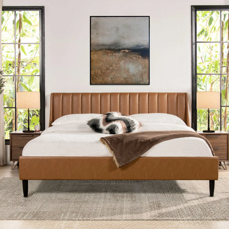 Aspen - Vertical Tufted Modern Headboard Platform Bed Set - Furniture Home Direct
