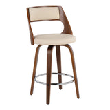 Cecina - Mid-Century Modern Fixed Height Counter Stool With Swivel And Round Footrest (Set of 2) - Furniture Home Direct