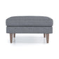 Amber - Square Upholstered Ottoman Linen - Furniture Home Direct