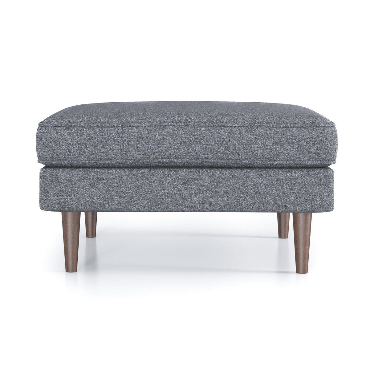 Amber - Square Upholstered Ottoman Linen - Furniture Home Direct