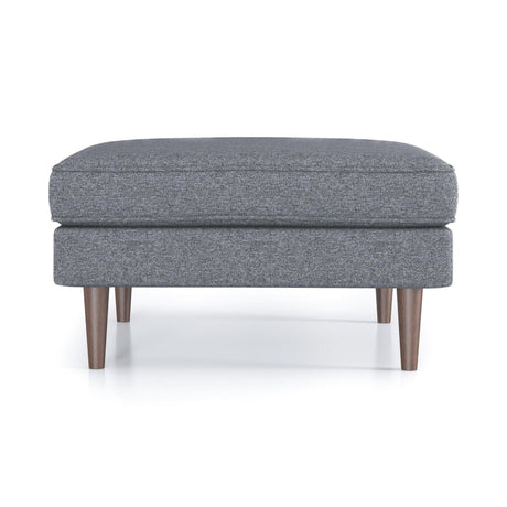 Amber - Square Upholstered Ottoman Linen - Furniture Home Direct