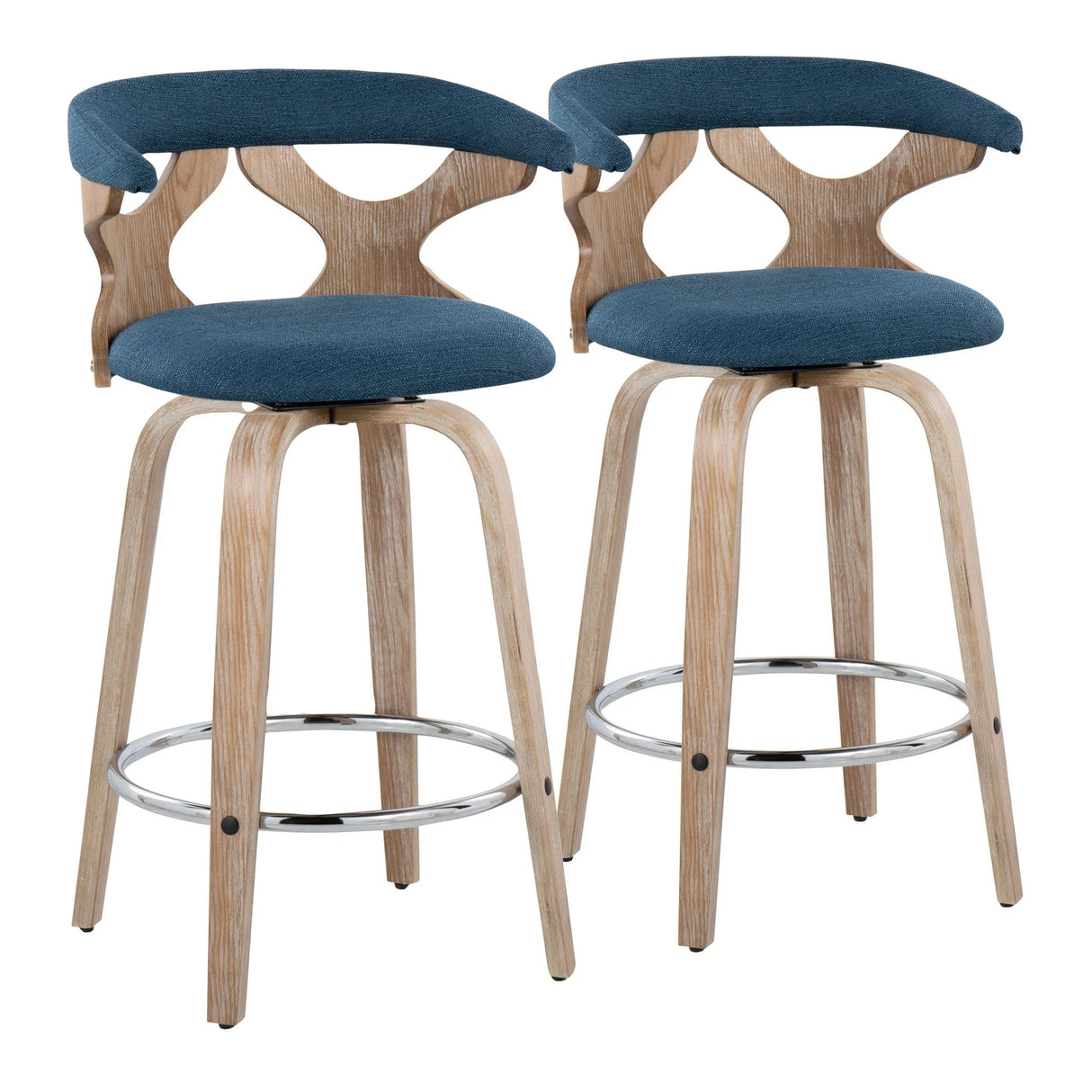 Gardenia - Mid Century Modern Fixed Height Counter Stool With Swivel (Set of 2) - Furniture Home Direct