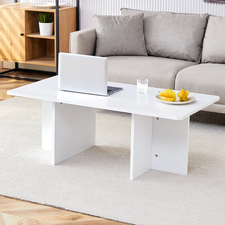 Coffee Table With X Leg Design For Living Room White - Furniture Home Direct