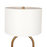 Vivid - Ring Base Floor Lamp With Large Drum Shade - Antique Brass / White - Furniture Home Direct