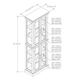 Curio Cabinet Lighted Curio Diapaly Cabinet With Adjustable Shelves And Mirrored Back Panel, Tempered Glass Doors (6 Tier), (E26 Light Bulb Not Included) - Furniture Home Direct
