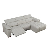 Power Reclining Sectional with USB Port - Light Gray - Furniture Home Direct