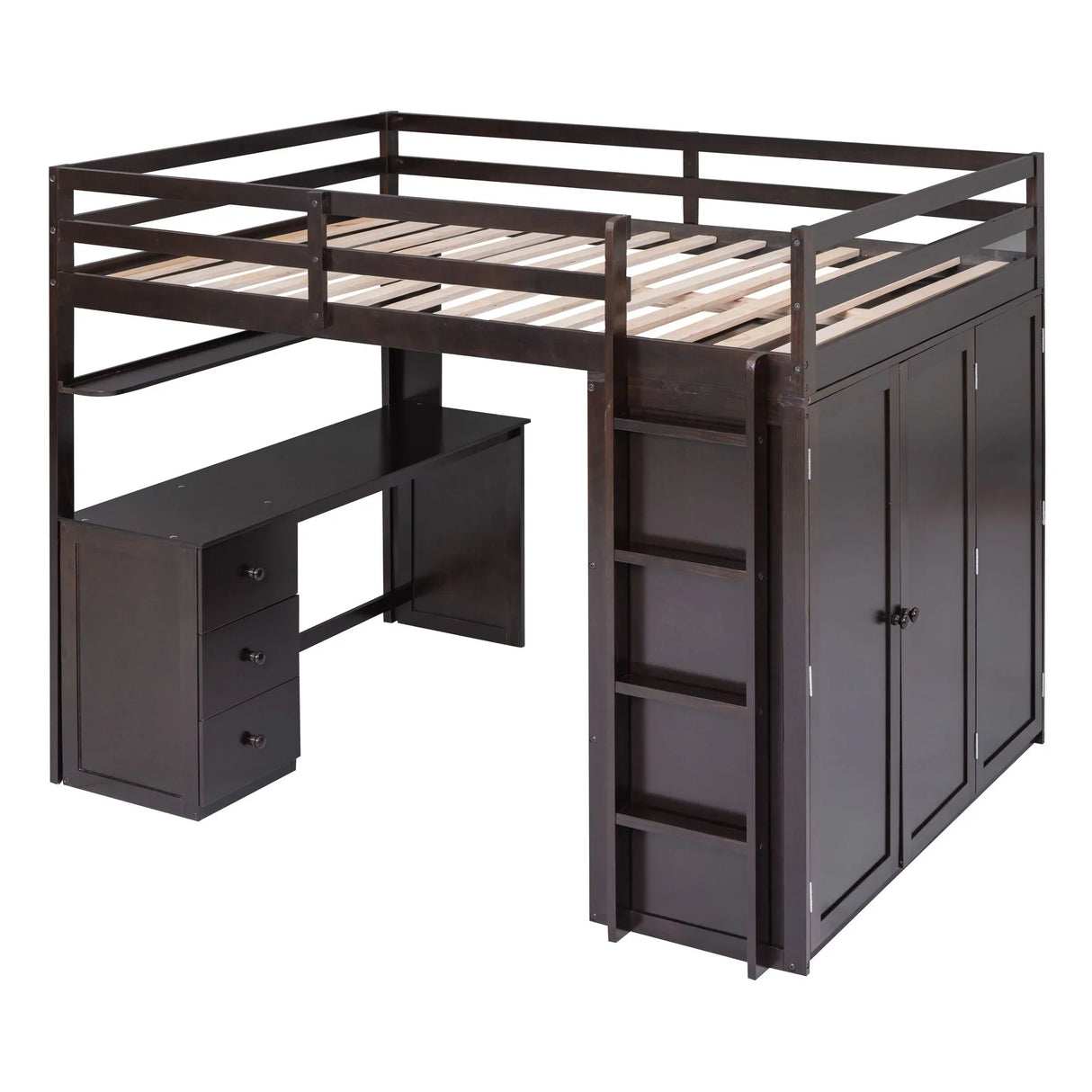Loft Bed With Drawers, Desk, And Wardrobe - Furniture Home Direct