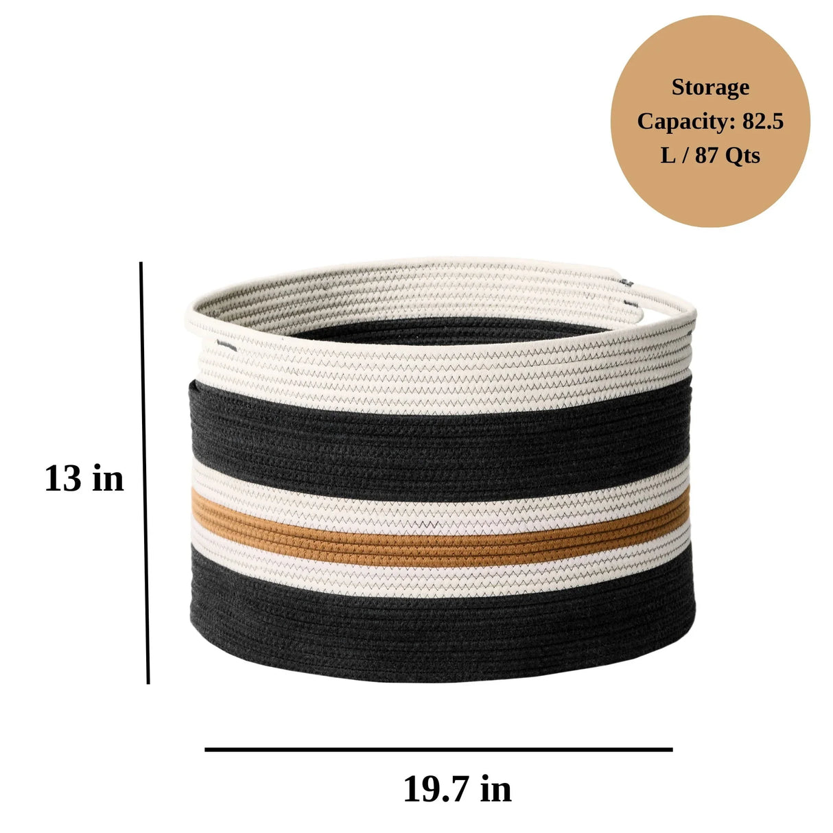 Gregory - Cotton Round Storage Basket - Furniture Home Direct