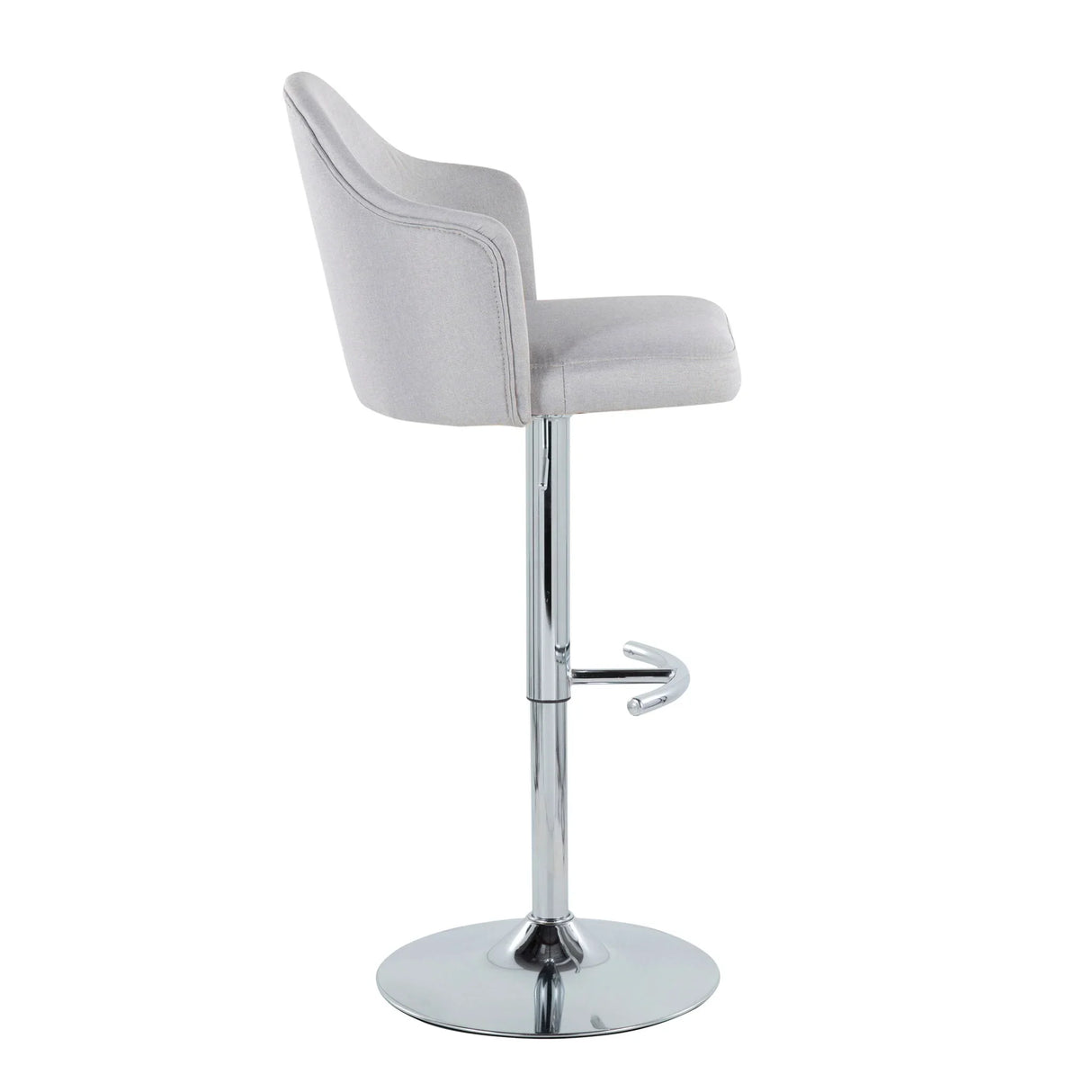 Ahoy - Contemporary Adjustable Barstool With Swivel With Rounded T Footrest (Set of 2) - Furniture Home Direct