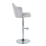 Ahoy - Contemporary Adjustable Barstool With Swivel With Rounded T Footrest (Set of 2) - Furniture Home Direct