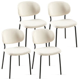 Boucle Dining Chairs, Dining Chairs With Metal Legs For Dining Room, Kitchen, Living Room - Furniture Home Direct