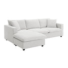 Modern Sectional Sofa With Throw Pillows, Cloud L Shaped Couch Set With Wide 4 Seat Comfy Couch Set With Movable Ottoman - Furniture Home Direct