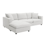 Modern Sectional Sofa With Throw Pillows, Cloud L Shaped Couch Set With Wide 4 Seat Comfy Couch Set With Movable Ottoman - Furniture Home Direct
