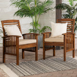 Modern 2 Piece Slat Back Patio Chairs With Cushions - Furniture Home Direct