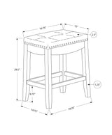 Comfortable Bar Stool, Bar Height, Saddle Seat, Transitional (Set of 2) - Furniture Home Direct
