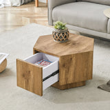Hexagonal Coffee Table With Drawers - Wood - Furniture Home Direct