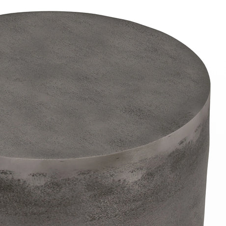 Morris - Metal End Table - Antique Silver - Furniture Home Direct