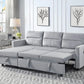 Ivy - Velvet Reversible Sleeper Sectional Sofa With Storage Chaise And Side Pocket - Furniture Home Direct