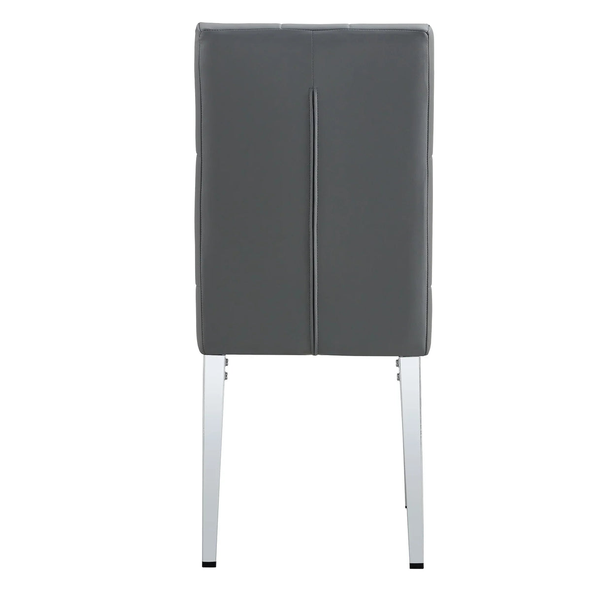 Dining Chairs Tufted Back Chrome Legs Charcoal Gray - Furniture Home Direct