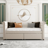 Upholstered Daybed, Wood Slat Support - Furniture Home Direct
