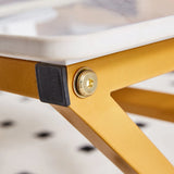 Coffee Table Marble Top Contemporary With Gold Frame White - Furniture Home Direct