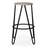 Simeon - Multifunctional Metal Stool With Wood Seat - Furniture Home Direct